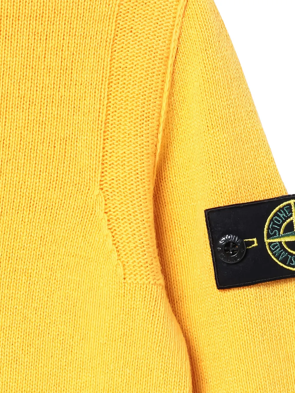 Stone Island Junior Trui met opgestikte zak en ronde hals Geel