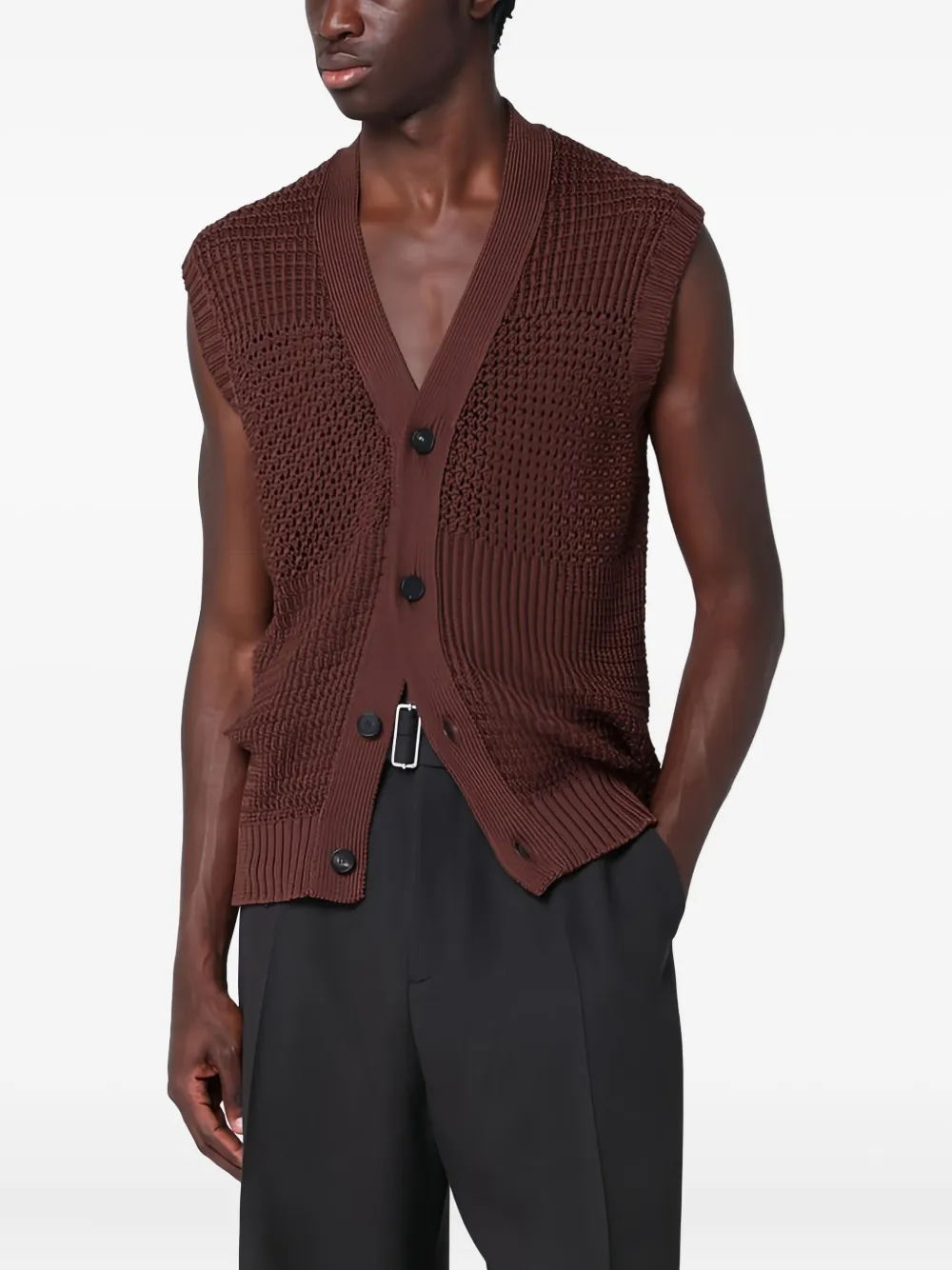 Tagliatore Gerald vest Bruin