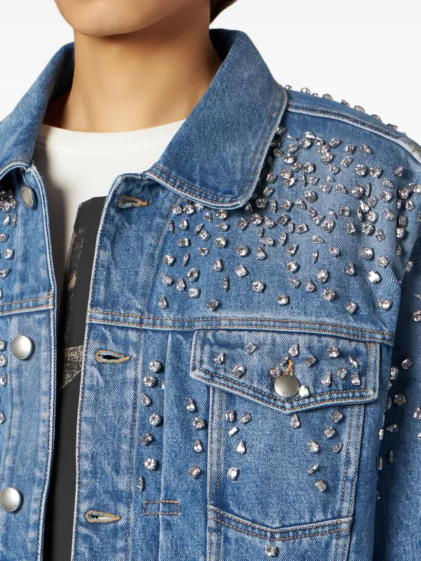 1989 STUDIO crystal-embellished Denim Jacket | Blue | FARFETCH