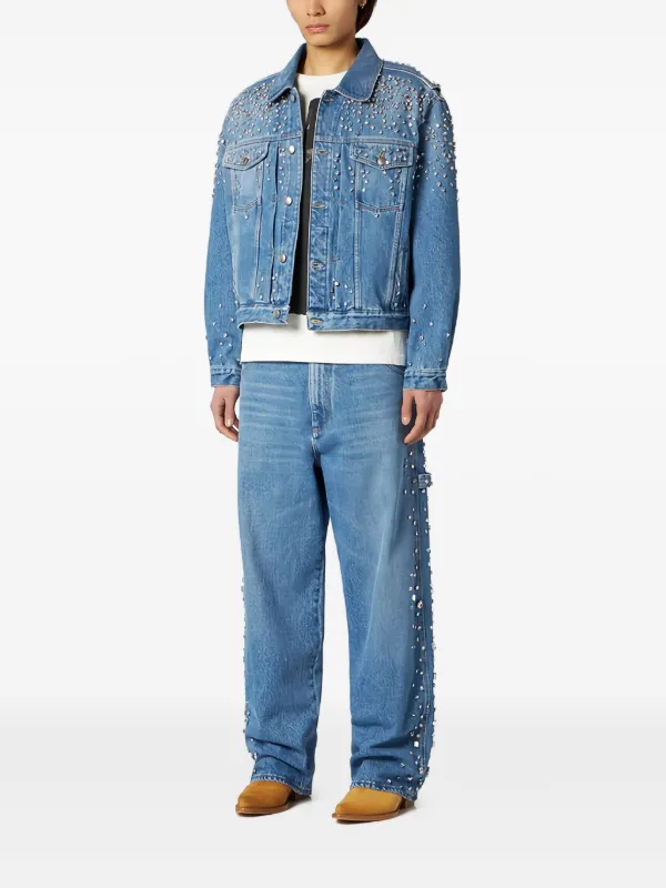 1989 STUDIO crystal-embellished Denim Jacket | Blue | FARFETCH