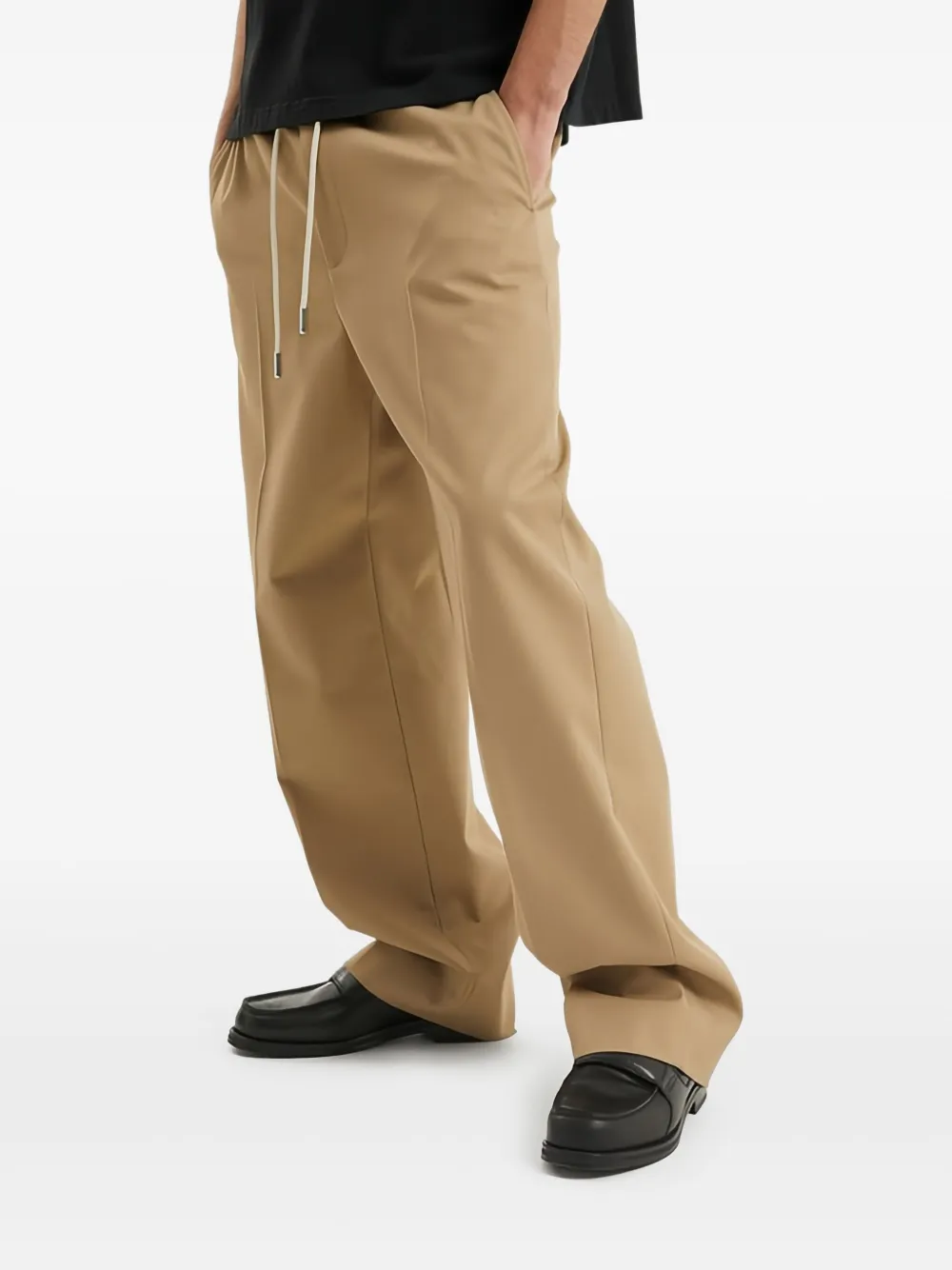 1989 STUDIO Broek met trekkoordtaille Beige