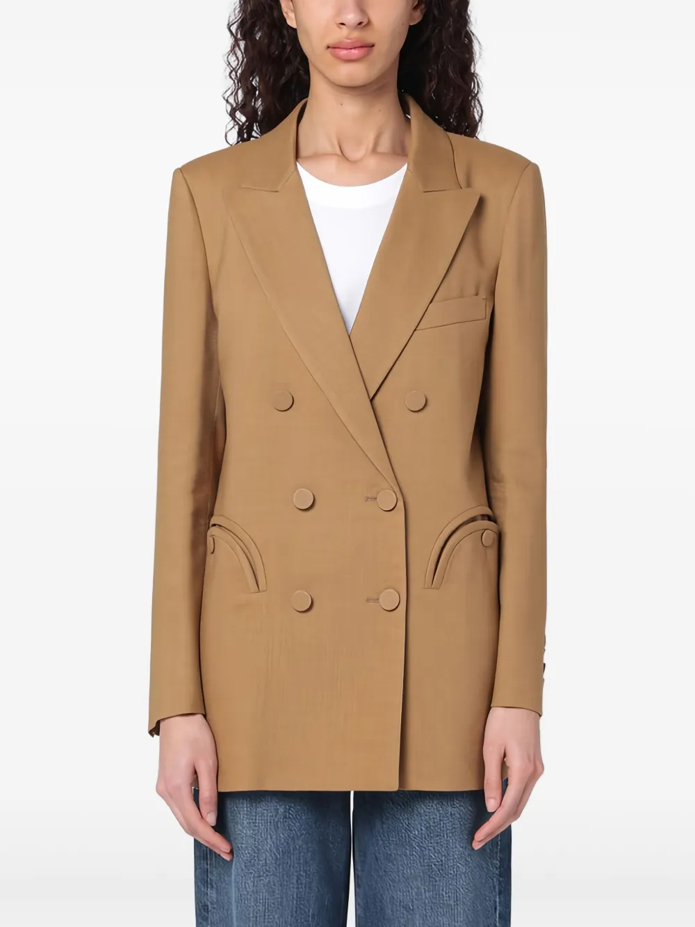 Blazé Milano Blazer in misto lino | marrone | Image 1