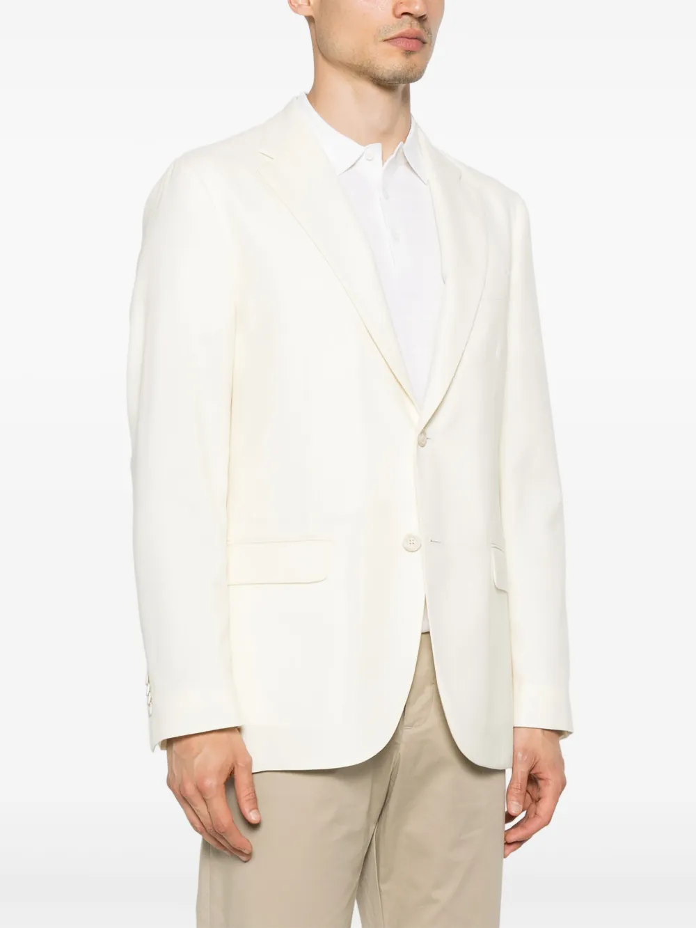 Boglioli Blazer met enkele rij knopen Beige