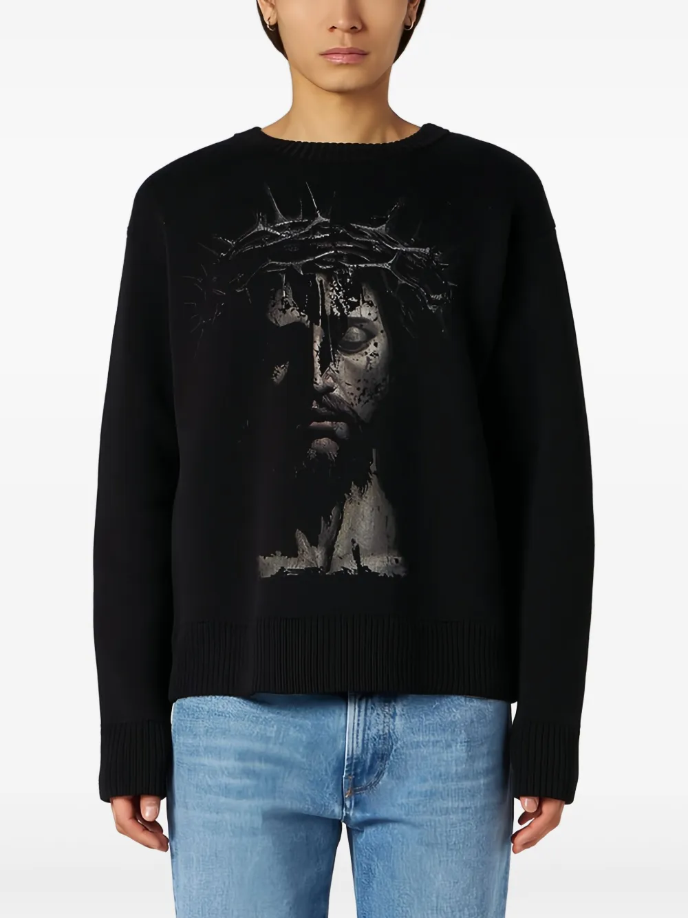 1989 STUDIO Katoenen sweater Zwart