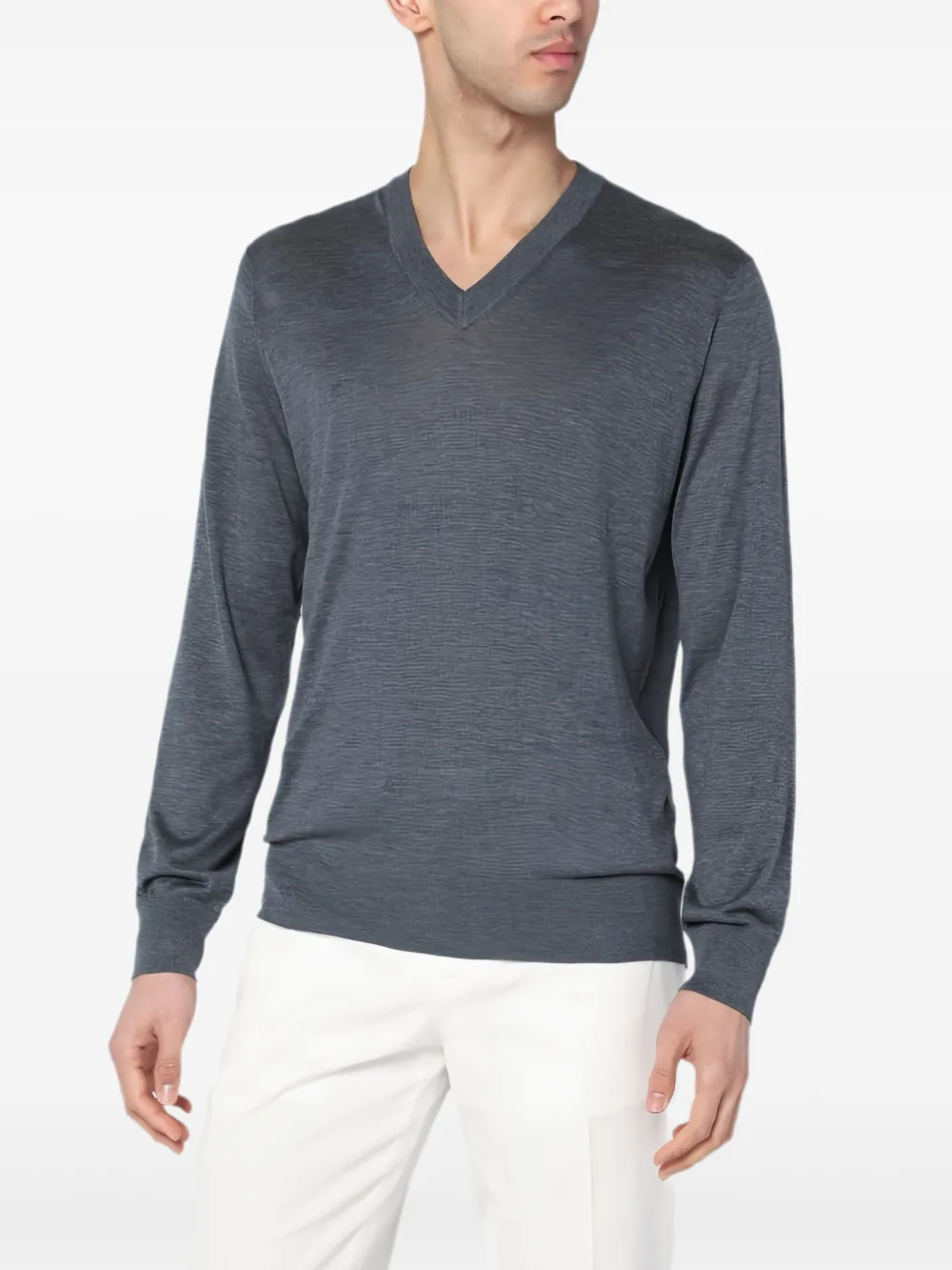 Brunello Cucinelli Trui met V-hals Grijs