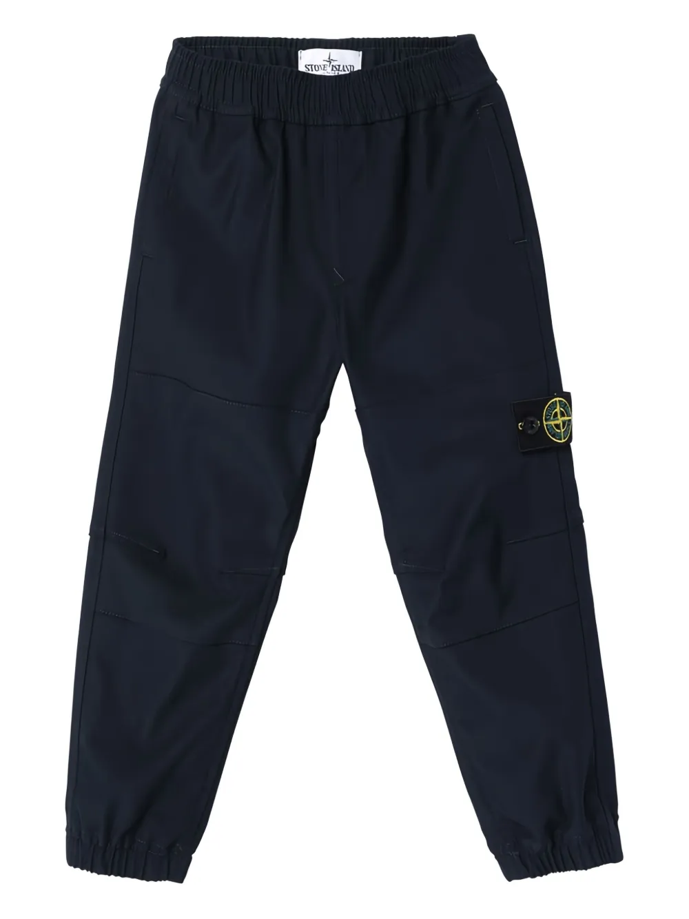 Stone Island Junior Broek met elastische cuffs en vlakken Blauw