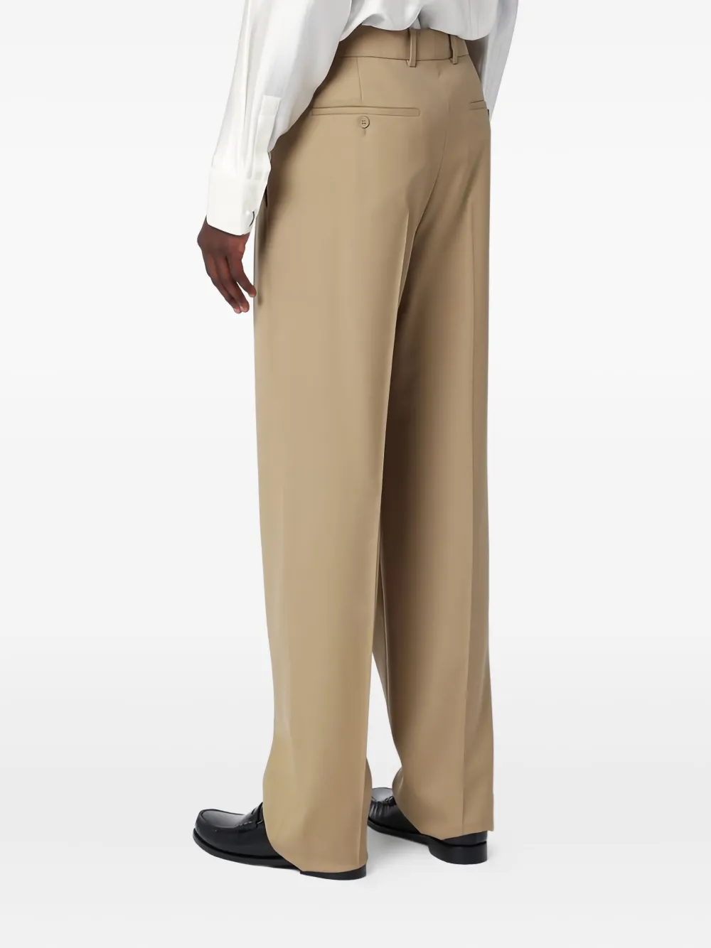 Saint Laurent Pressed-crease Trousers In Neutral