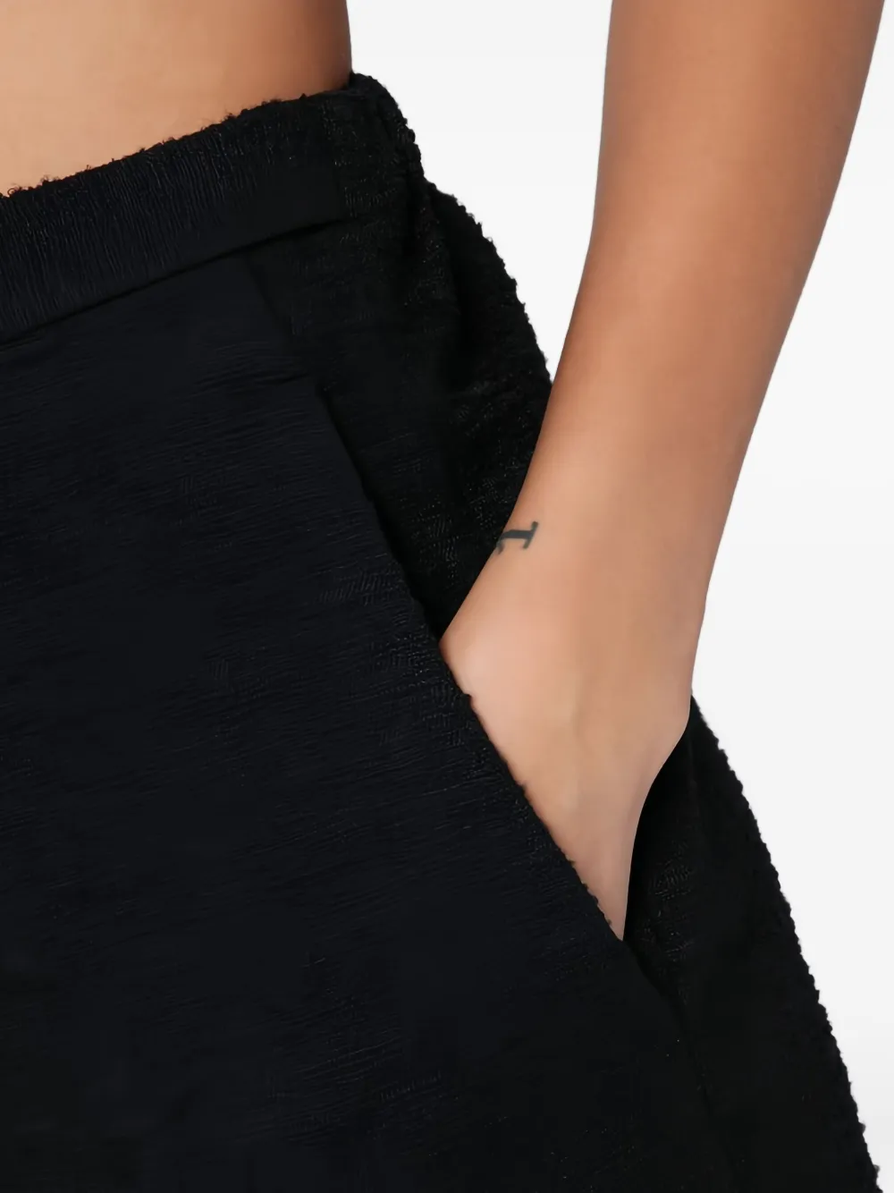 LouLou de Saison Broek met textuur en zijzak Zwart