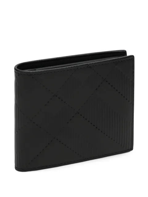 Burberry embossed-check bi-fold wallet