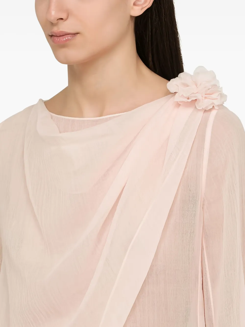 Chloé Gedrapeerde top verfraaid met bloemen Roze