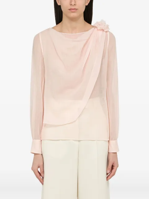 Chloé draped flower-embellished top