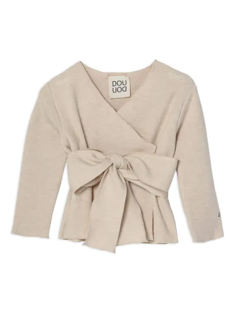Douuod Kids wrap-bow cardigan