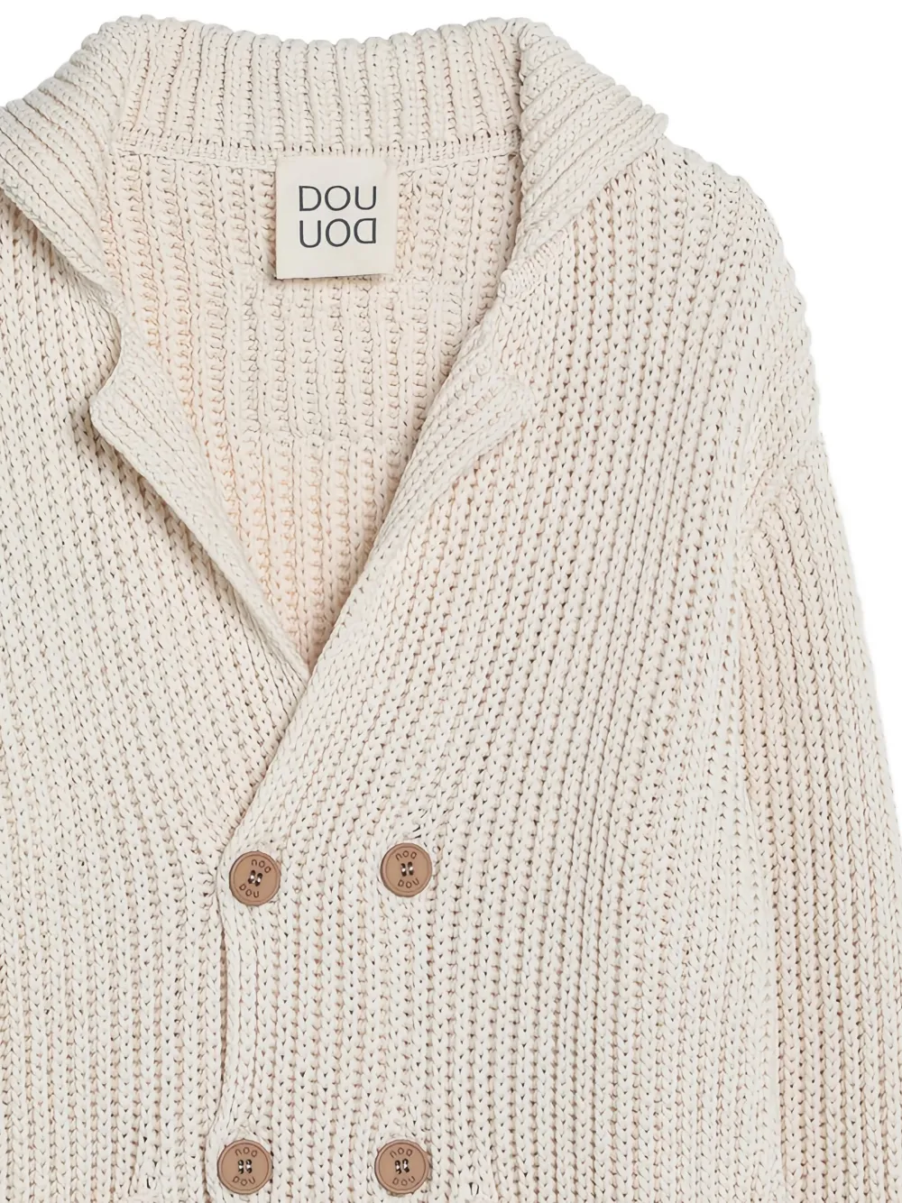 Douuod Kids Ribgebreid vest Beige