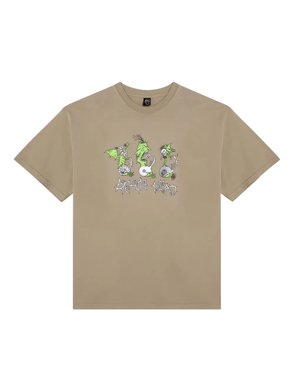 Brain Dead T-shirt met print Beige