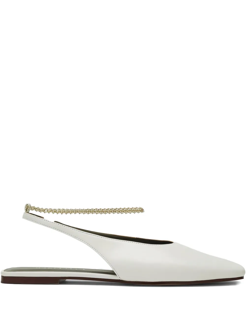 MARIA LUCA chain-embellished slingback pumps White