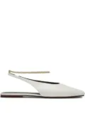 MARIA LUCA chain-embellished slingback pumps - White
