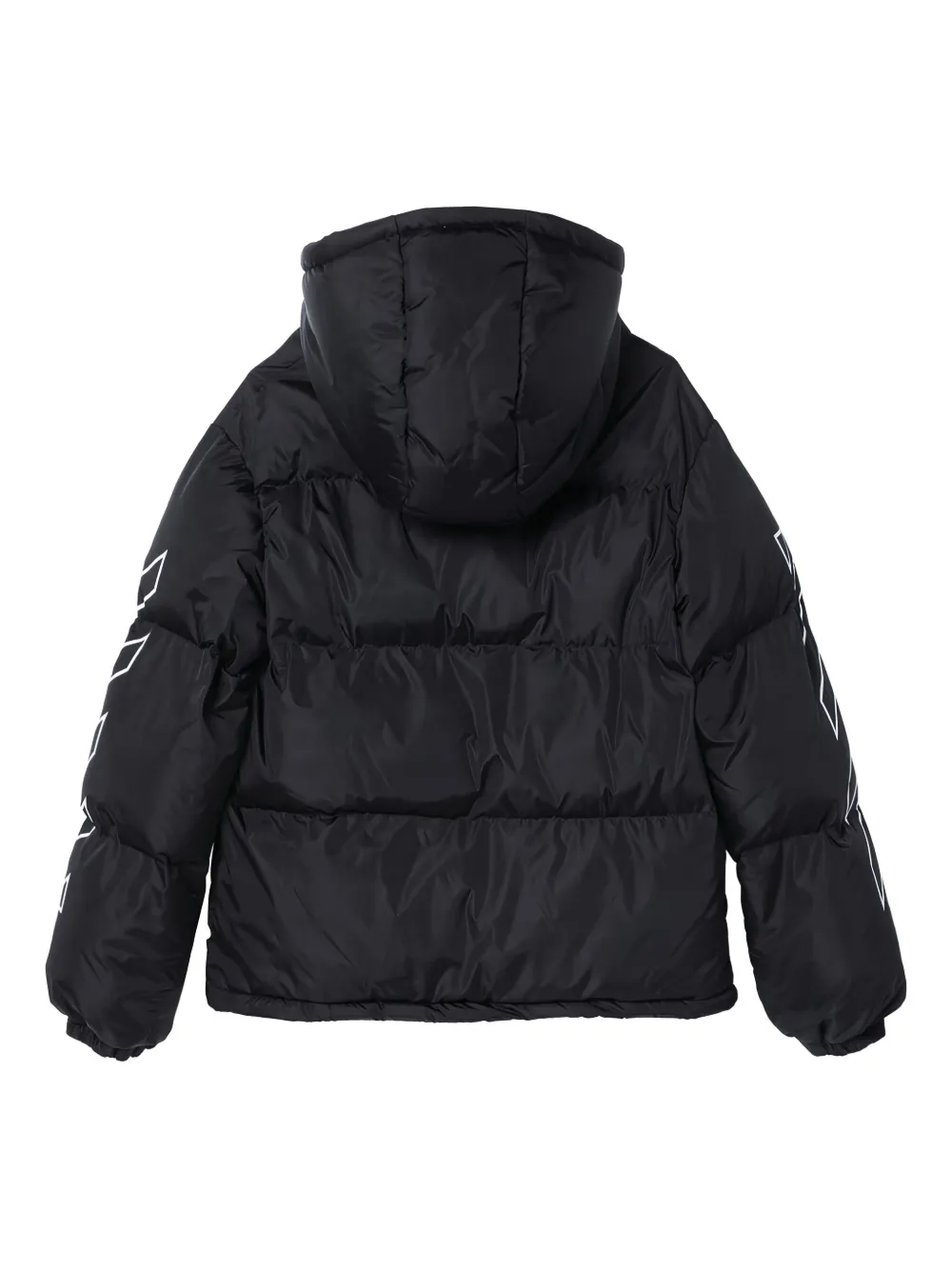 Off-White Kids Donsjack met capuchon Zwart