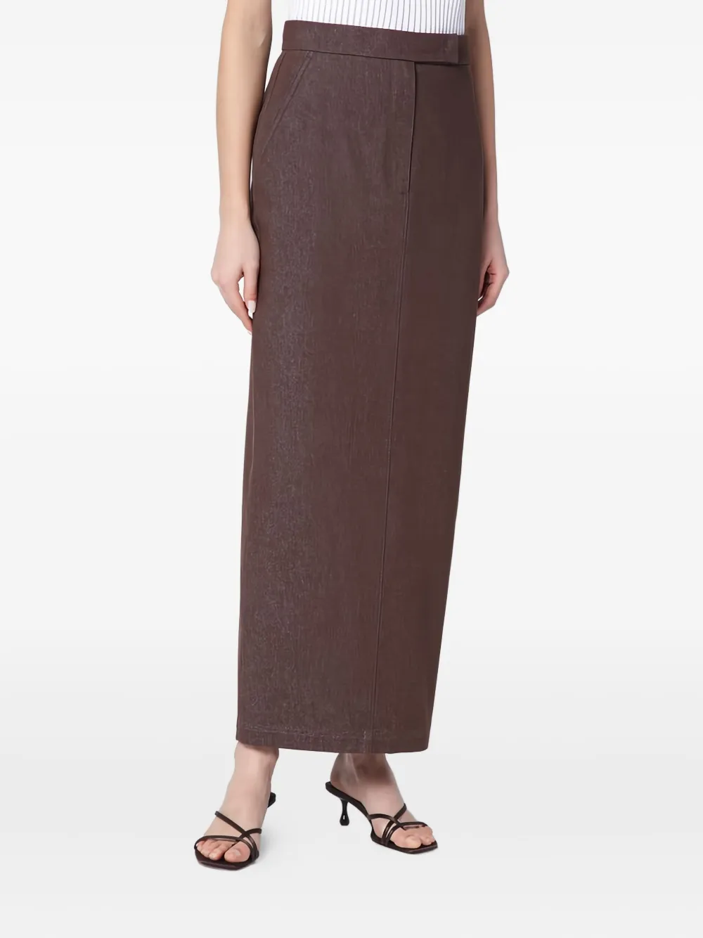 Max Mara Katoenen straight rok Bruin