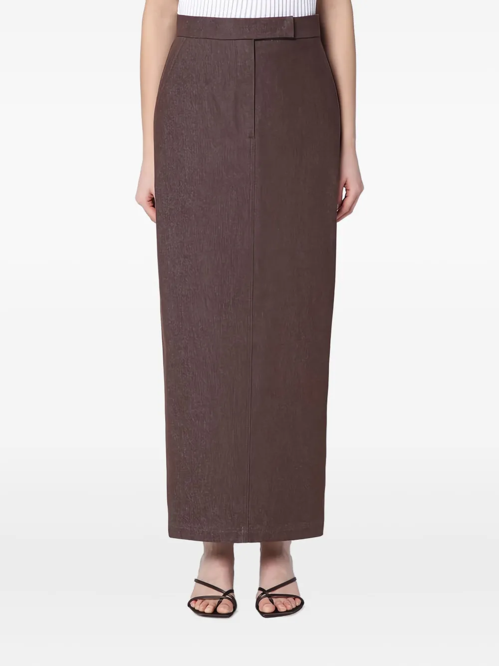 Max Mara Katoenen straight rok Bruin