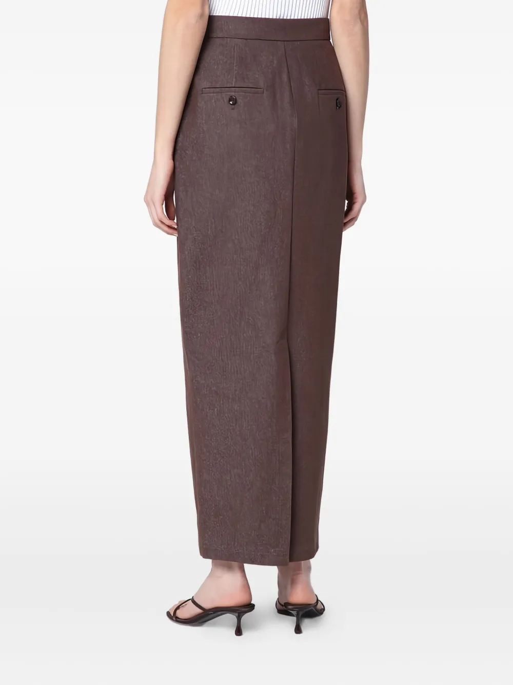 Max Mara Katoenen straight rok Bruin
