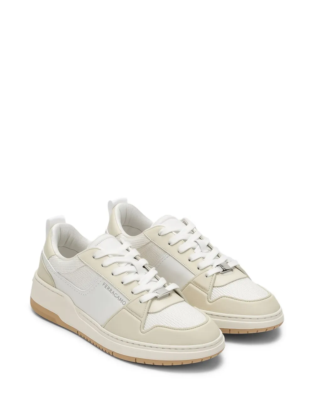 Ferragamo leather-panelled sneakers White