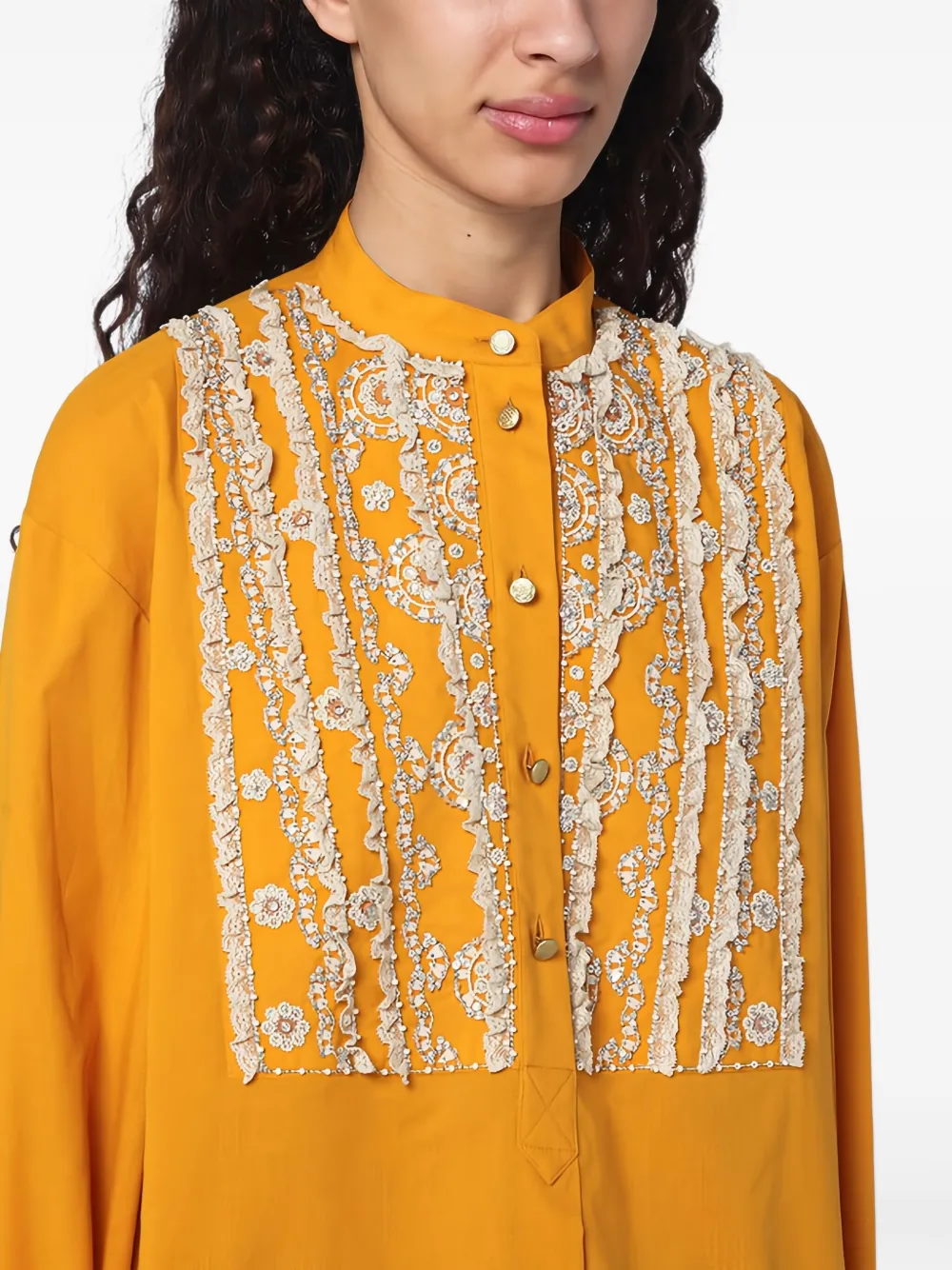 Valentino Garavani Blouse verfraaid met kant Geel