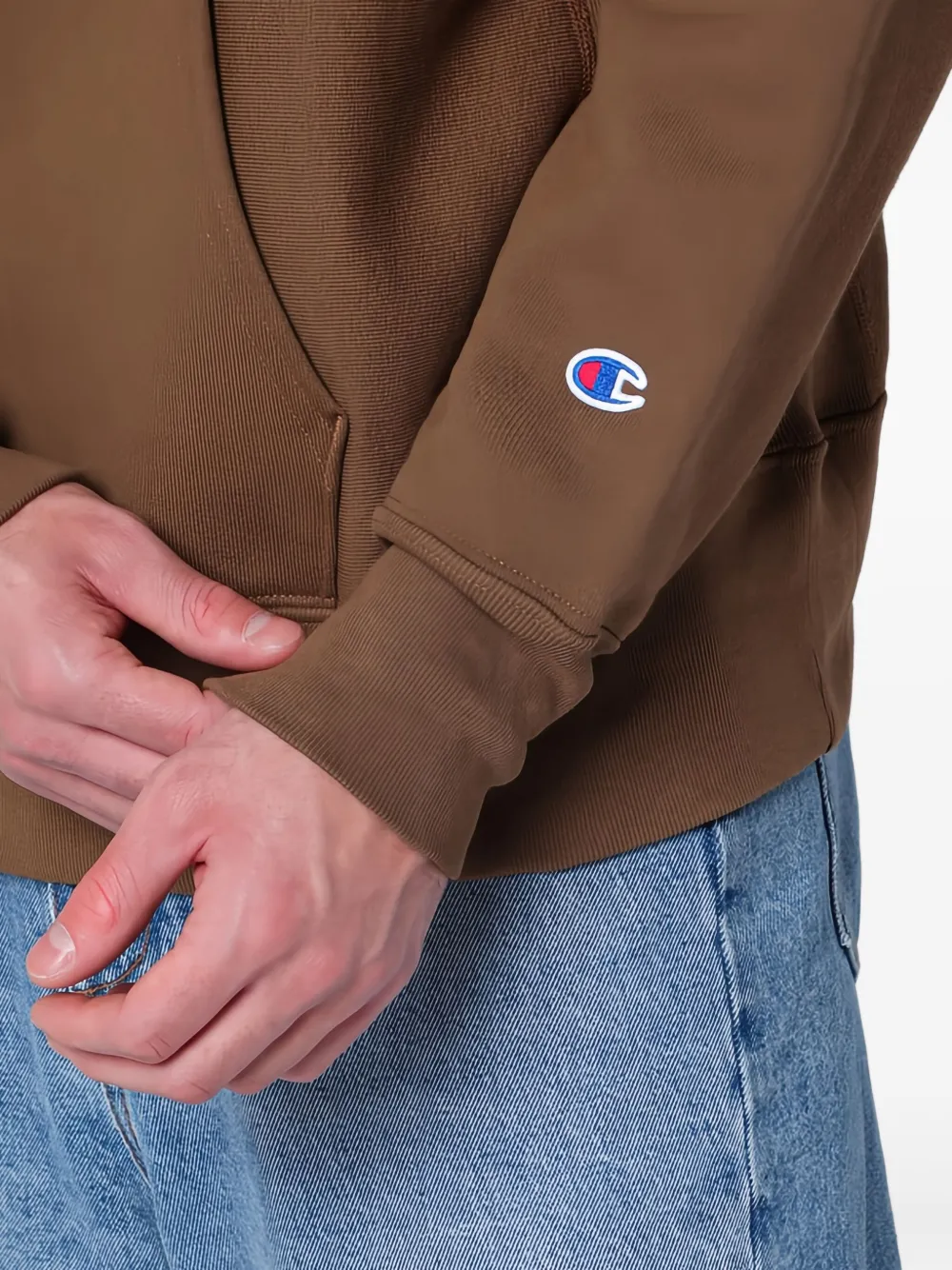 Champion Hoodie met logopatch Bruin