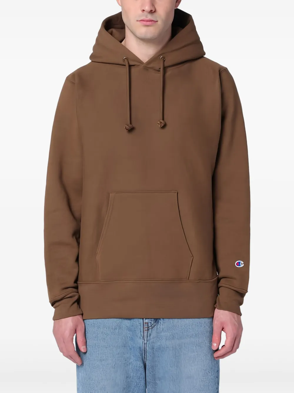 Champion Hoodie met logopatch Bruin