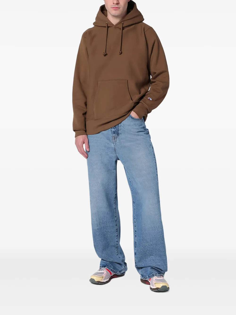 Champion Hoodie met logopatch Bruin
