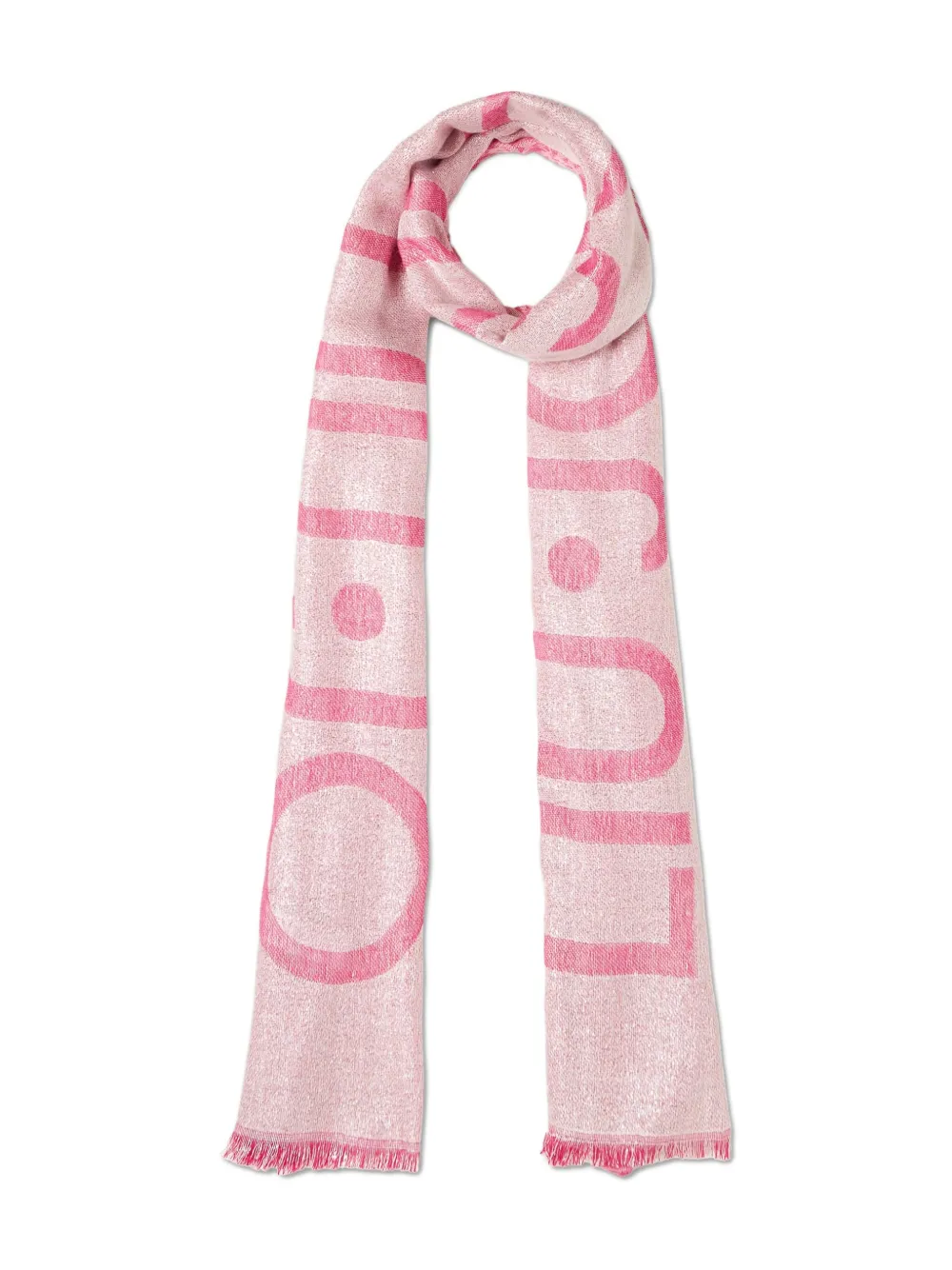 LIU JO Sjaal met logodetail en franje - Roze
