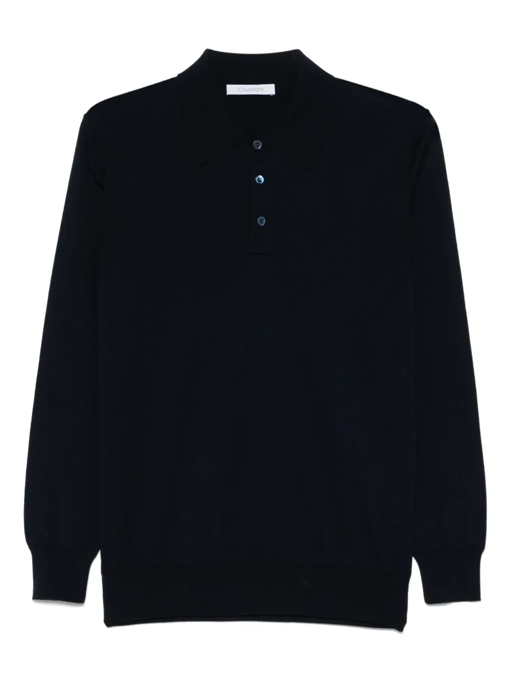 Cruciani fine-ribbed polo shirt | Blue | Image 1