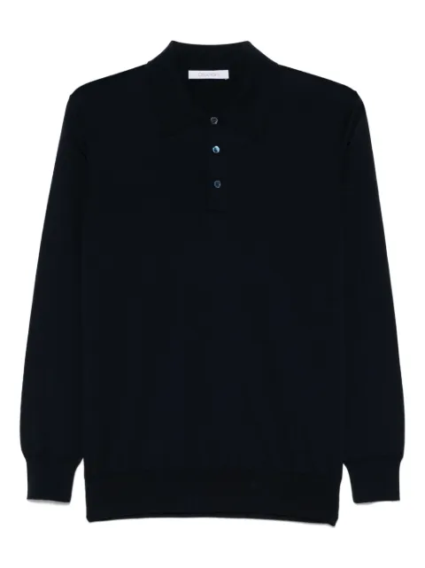 Cruciani playera tipo polo de tejido canalé fino