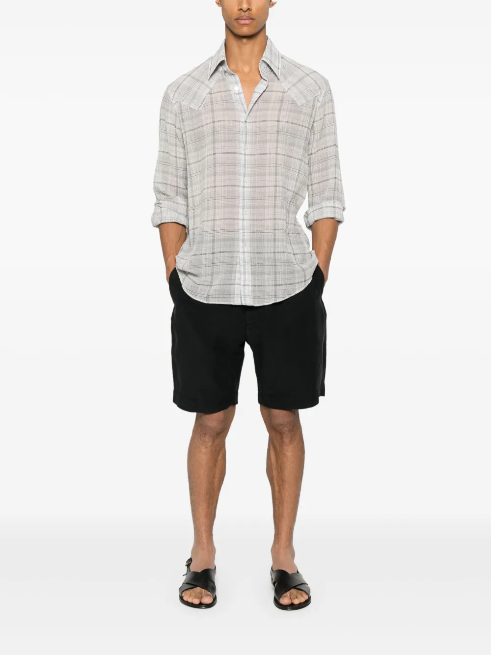 Officine Generale cotton track shorts | Track & Running Shorts | Image 2