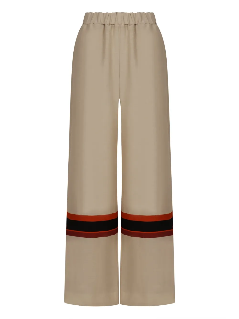 Shop Raquel Diniz Striped-detail Trousers In Nude
