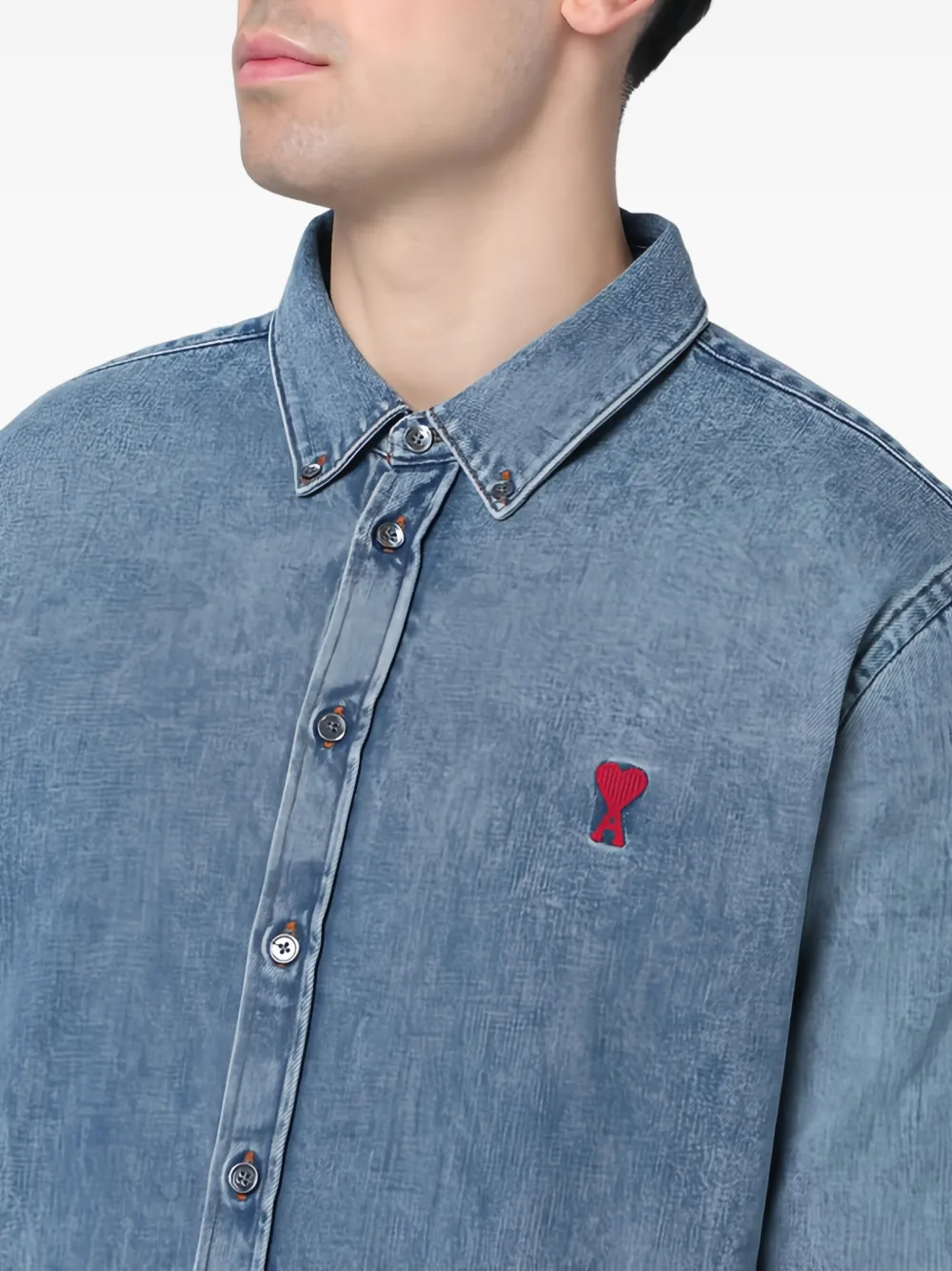 AMI Paris Denim shirt Blauw