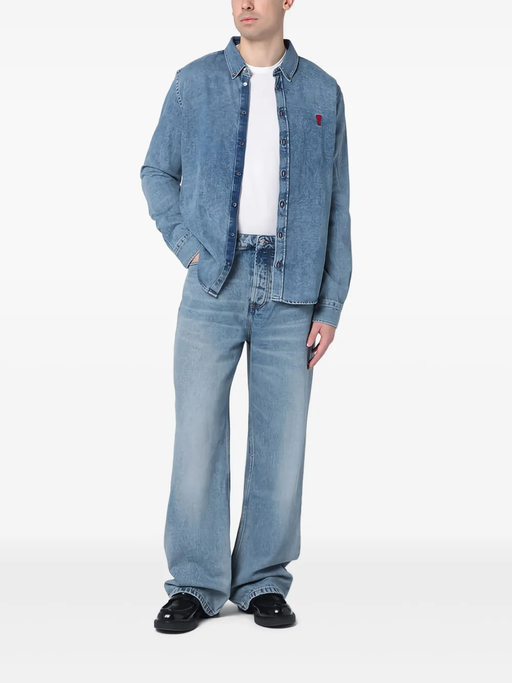 AMI Paris Denim shirt Blauw