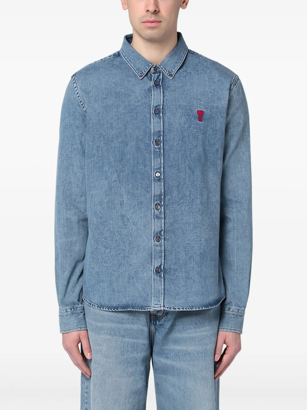 AMI Paris Denim shirt Blauw