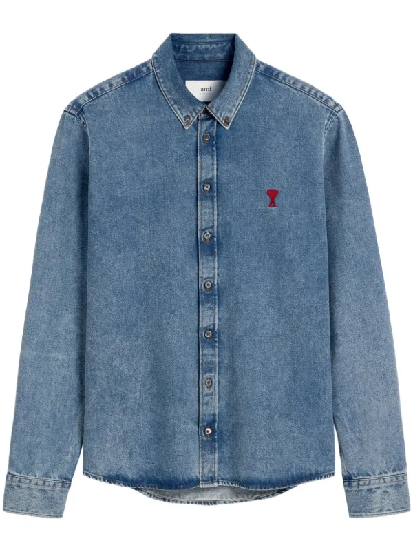 AMI Paris Denim Shirt | Blauw | FARFETCH NL