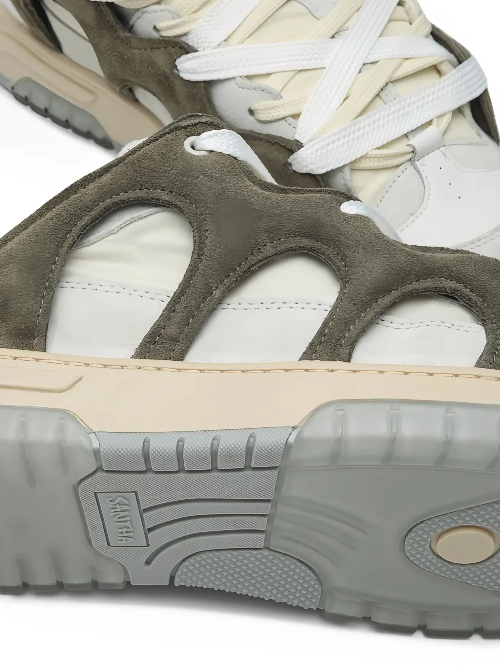SANTHA suede-panelled sneakers Green