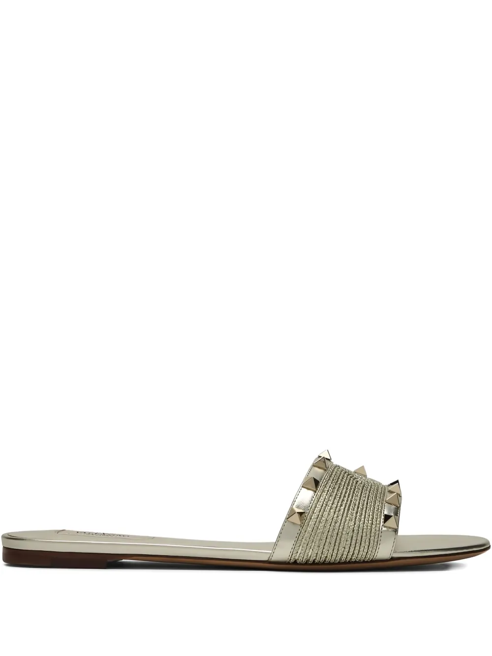 Valentino Garavani Stud Flat Sandals In Yellow