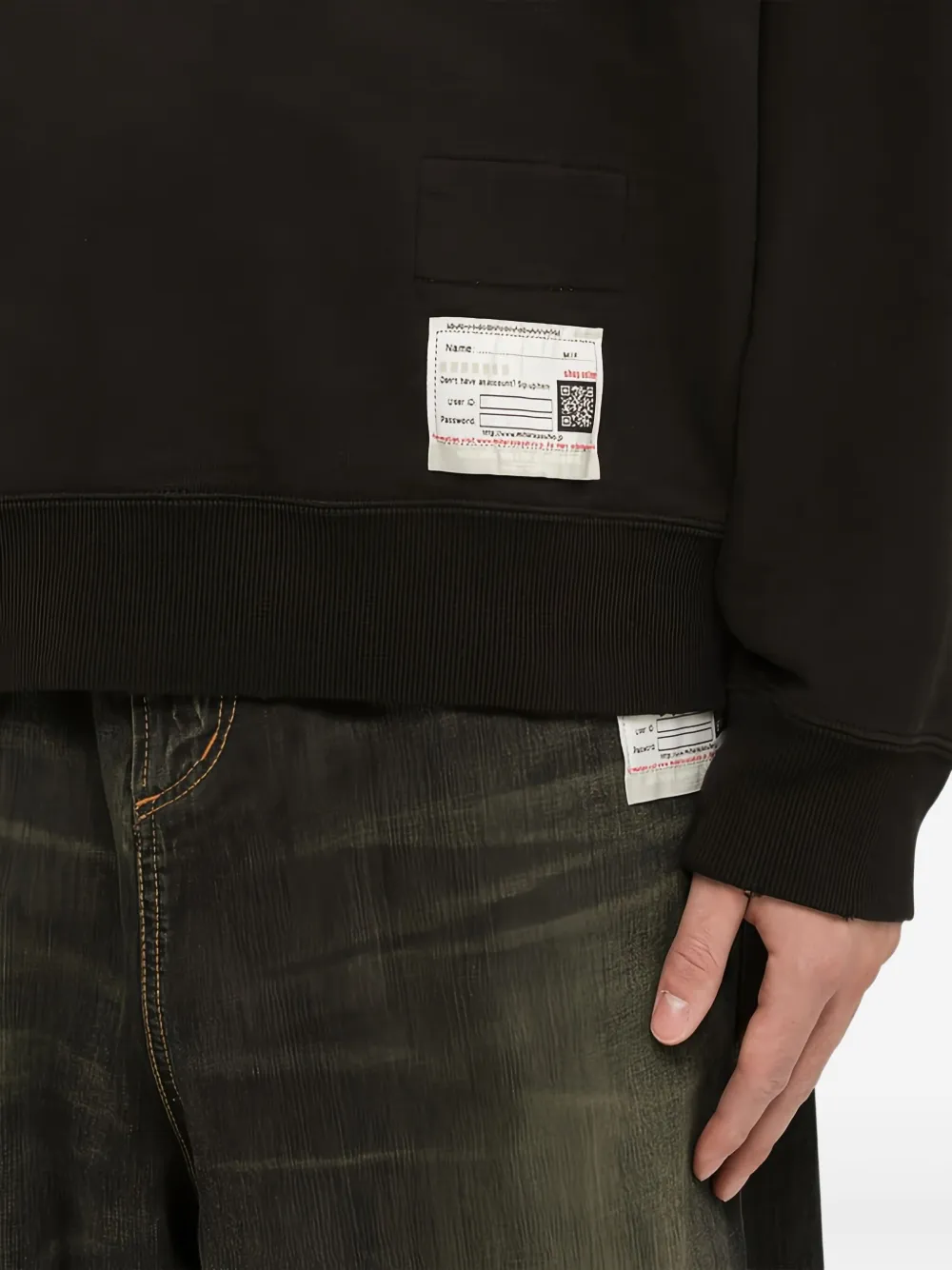 Maison MIHARA YASUHIRO Gedrapeerde sweater Zwart