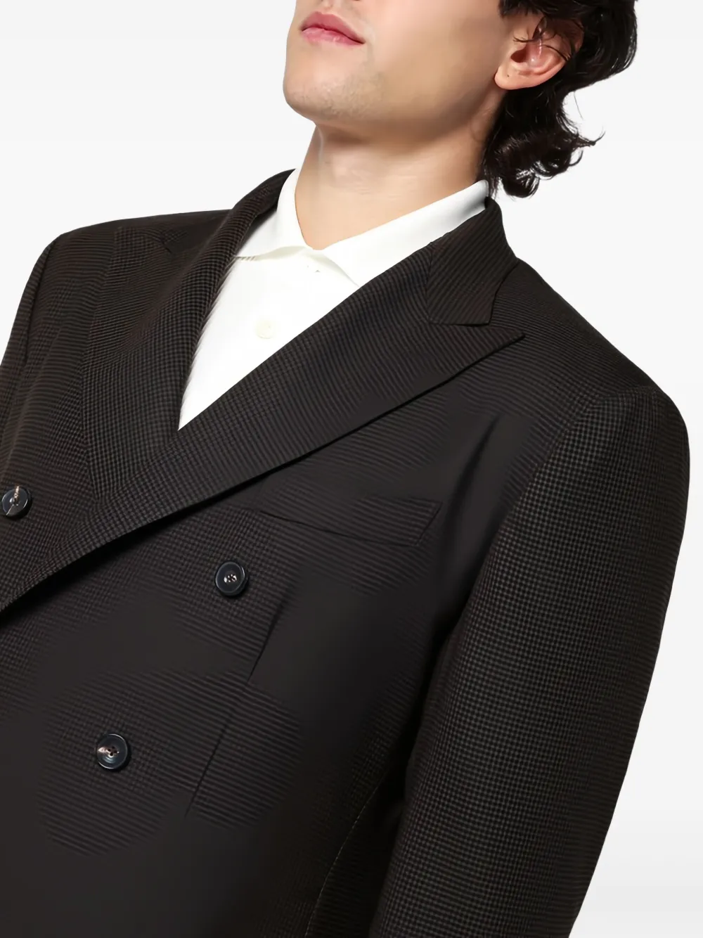 Santaniello Blazer met dubbele rij knopen Bruin
