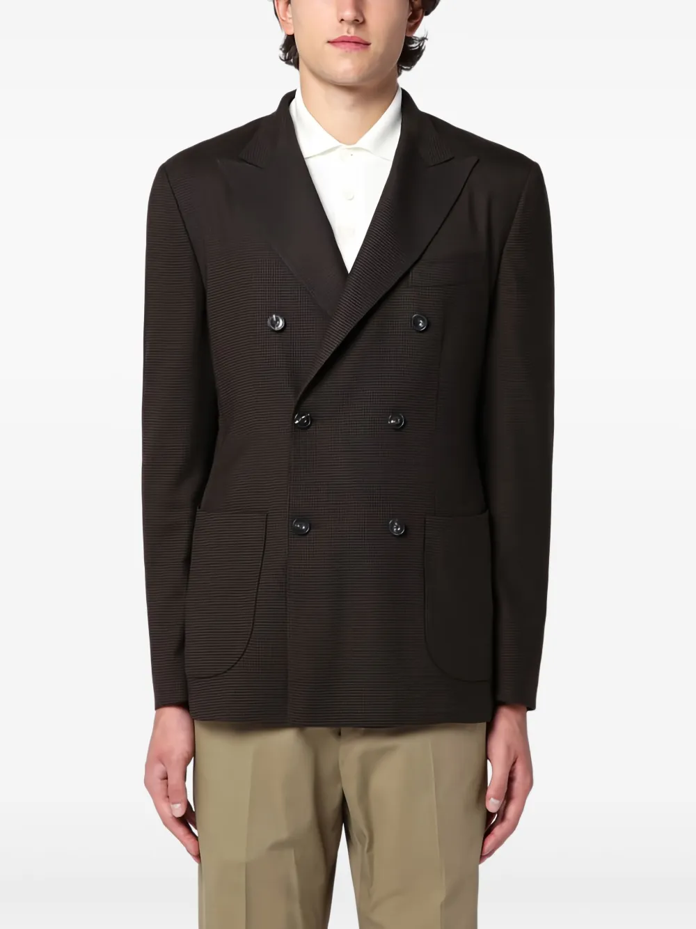Santaniello Blazer met dubbele rij knopen Bruin