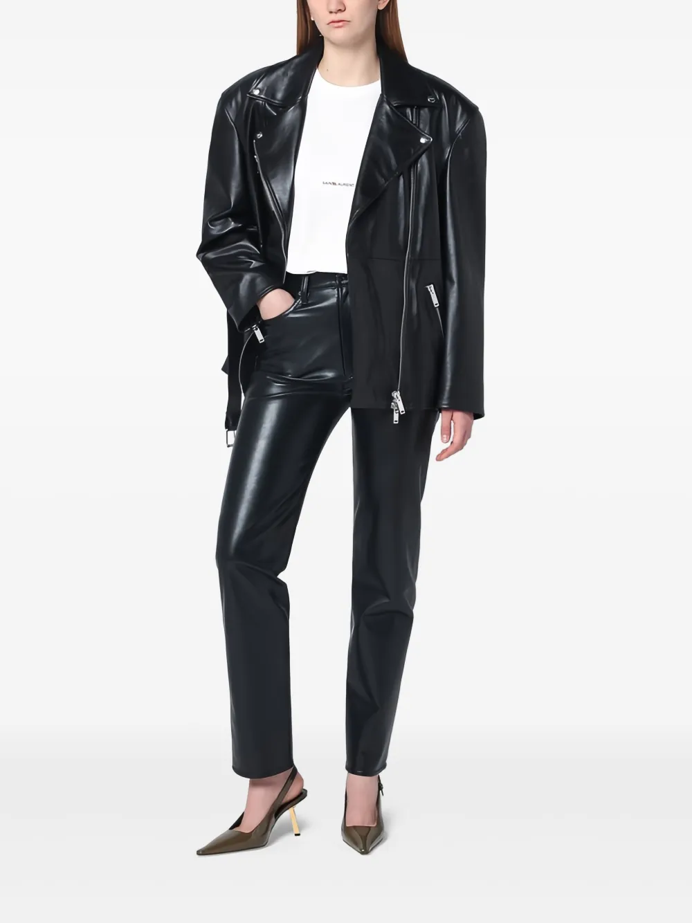 Halfboy veste en cuir à taille ceinturée | Vestes en cuir | Image 2