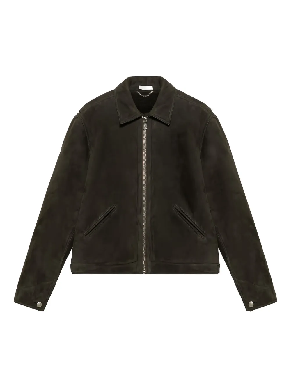 1989 STUDIO logo-embroidered leather jacket | Green | Image 1