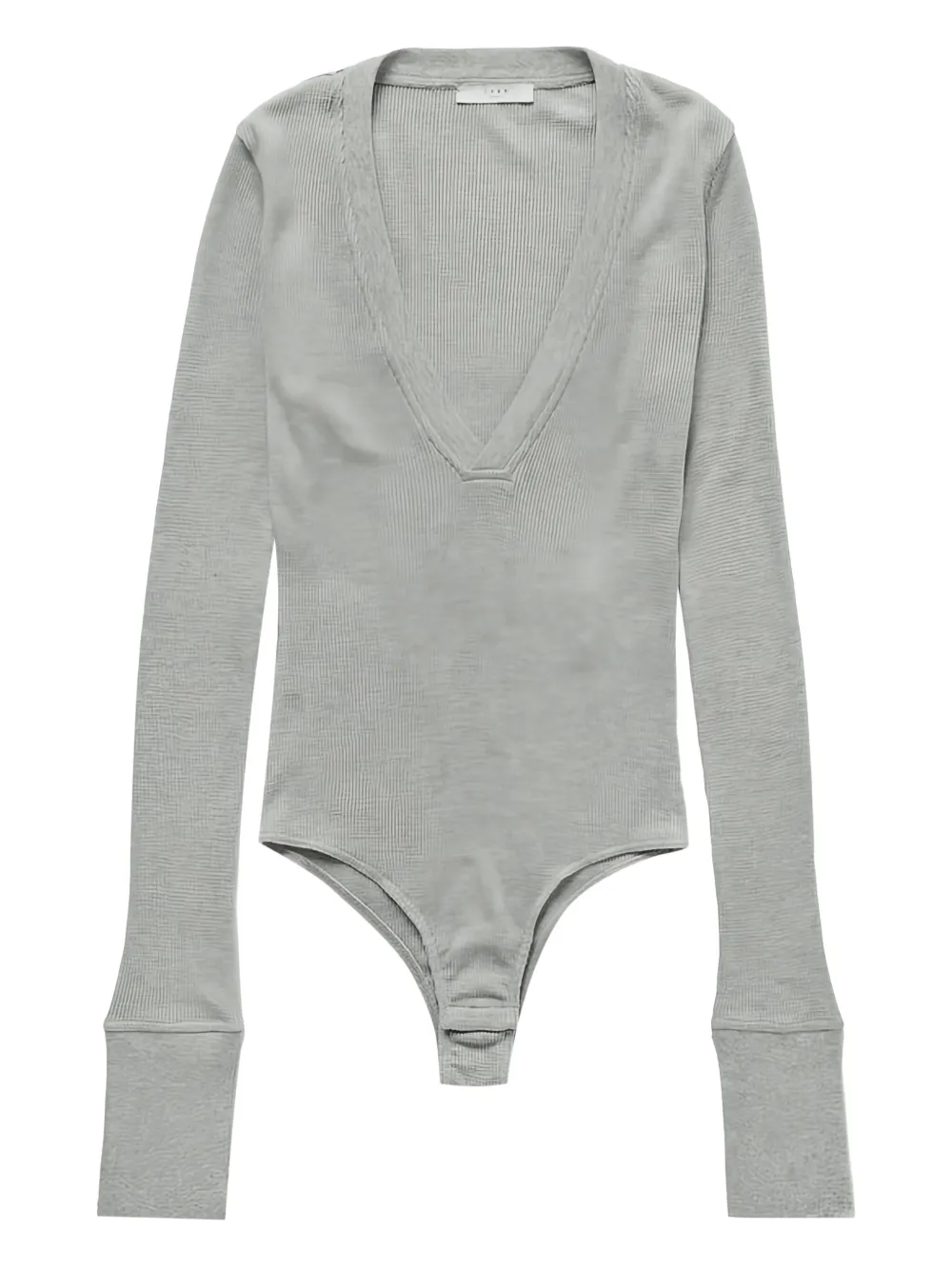 1989 STUDIO V-neck waffle-knit bodysuit | Grey | Image 1