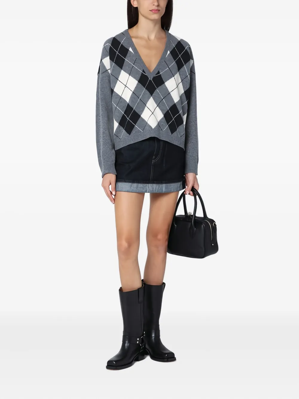  Semicouture Rolled-hem Cotton Mini Skirt - Blue 