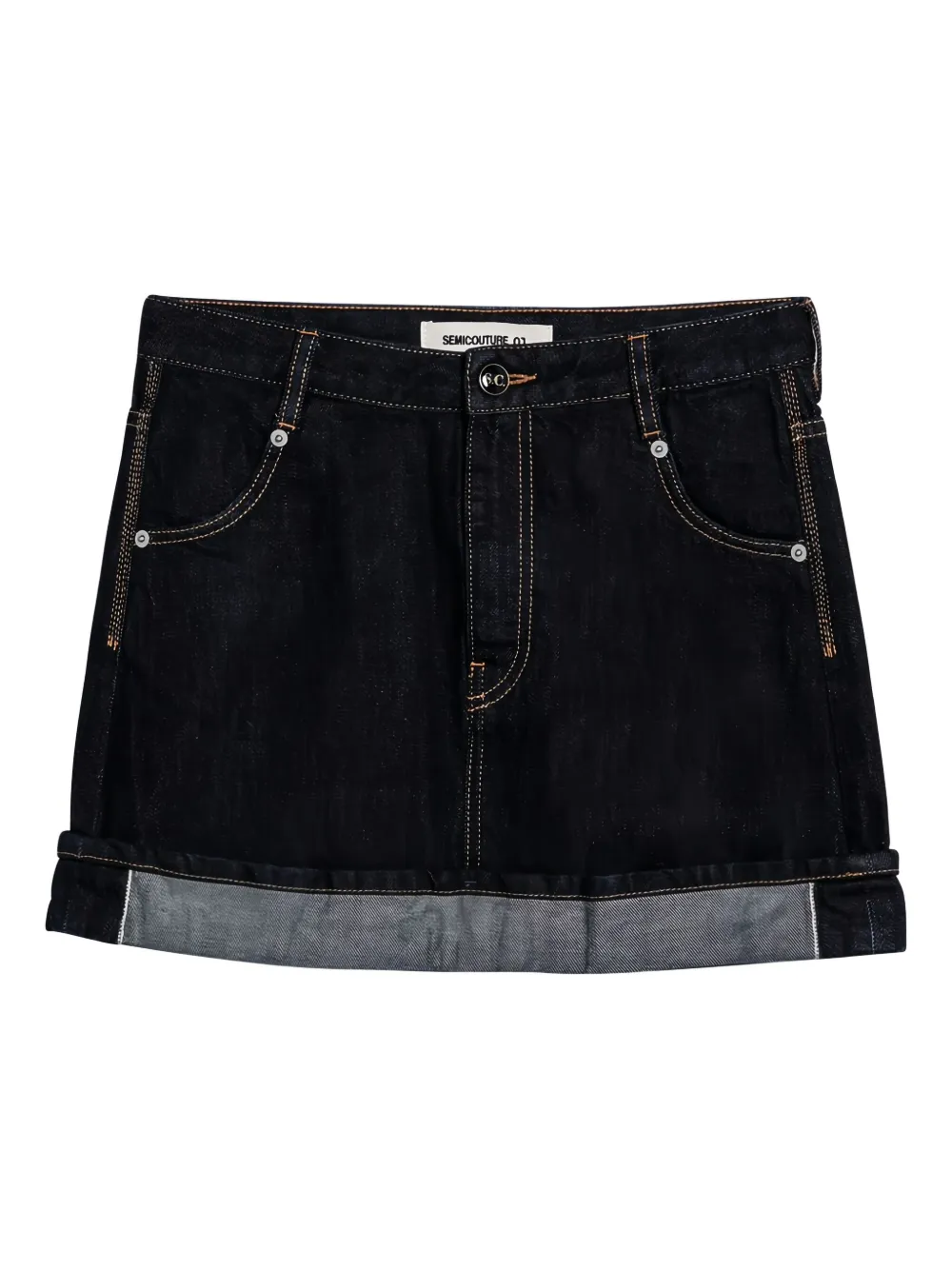 Semicouture Minigonna con risvolto - Blu