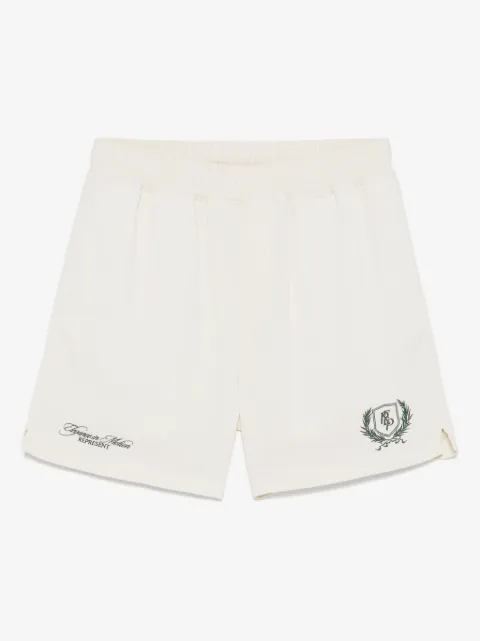 Represent embroidered-logo shorts