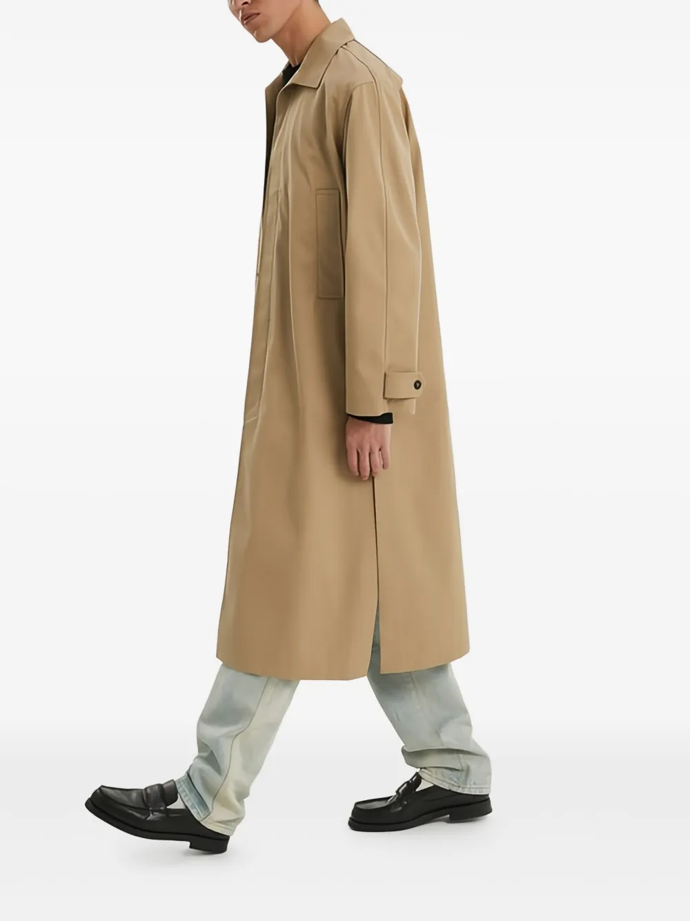 1989 STUDIO Button-up jas met enkele rij knopen Beige